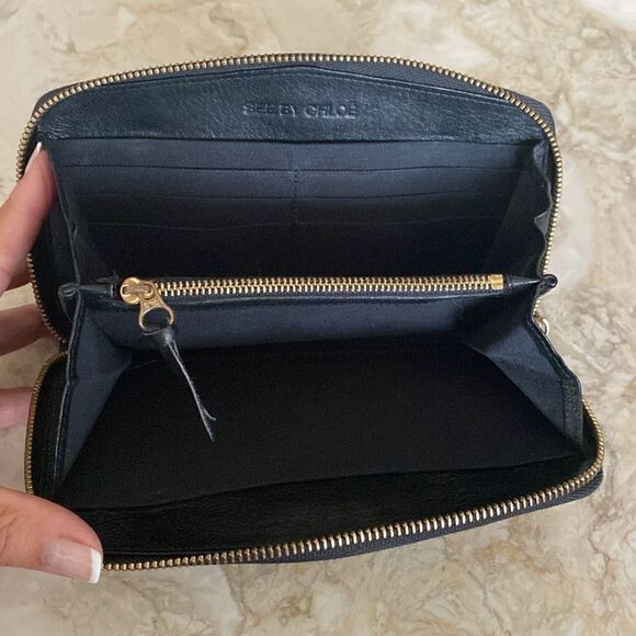 See By Chloe Python Leather Large Zippered Clutch Wallet - Picture 9 of 17